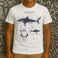Great White Shark Anatomy Marine Biologist T-Shirt thumb 3