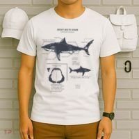 Great White Shark Anatomy Marine Biologist T-Shirt thumb 6