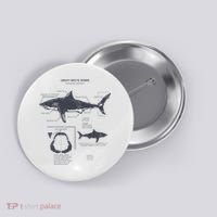 Great White Shark Anatomy Marine Biologist Button thumb 0
