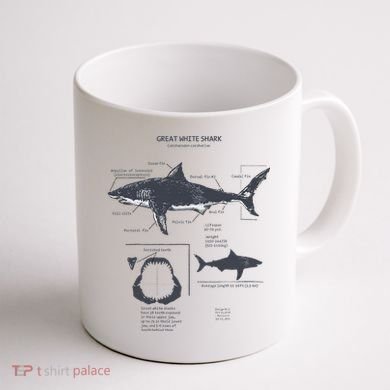 Great White Shark Anatomy Marine Biologist Coffee Mug back
