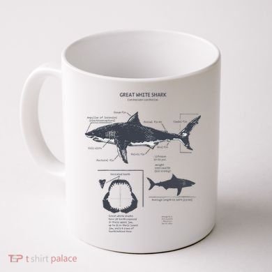 Great White Shark Anatomy Marine Biologist Coffee Mug