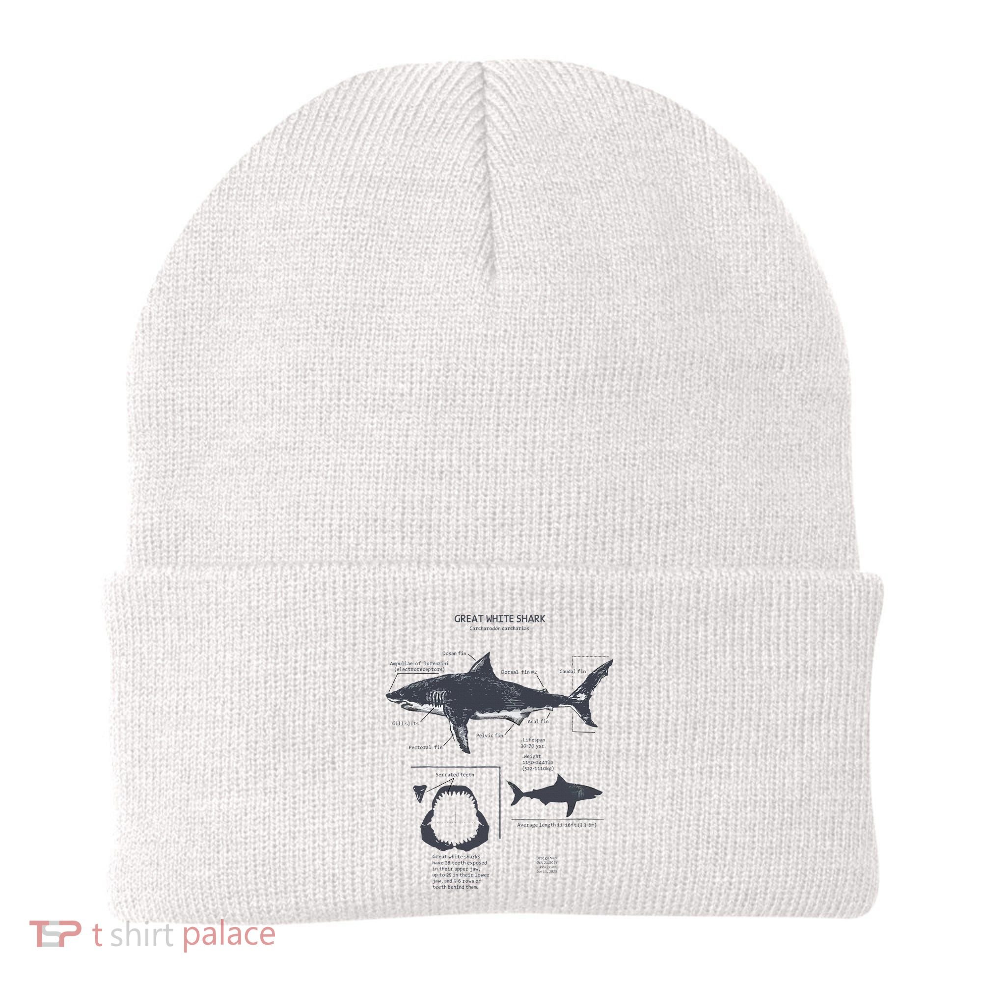 Great White Shark Anatomy Marine Biologist Beanie