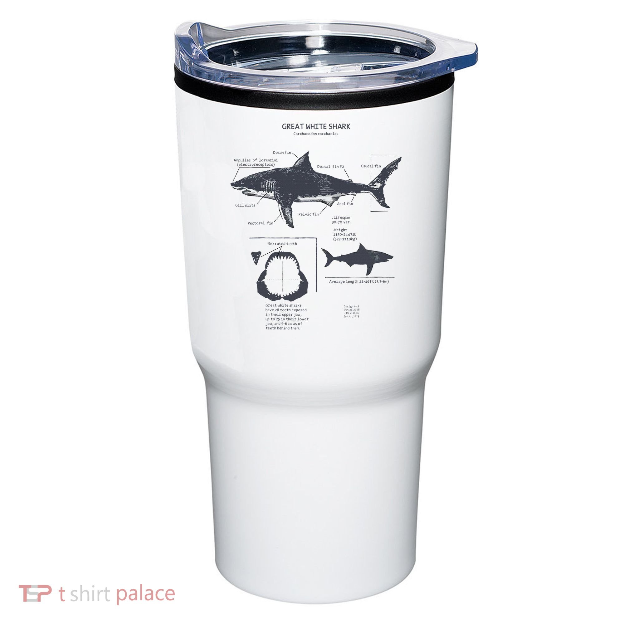 Great White Shark Anatomy Marine Biologist Tumbler