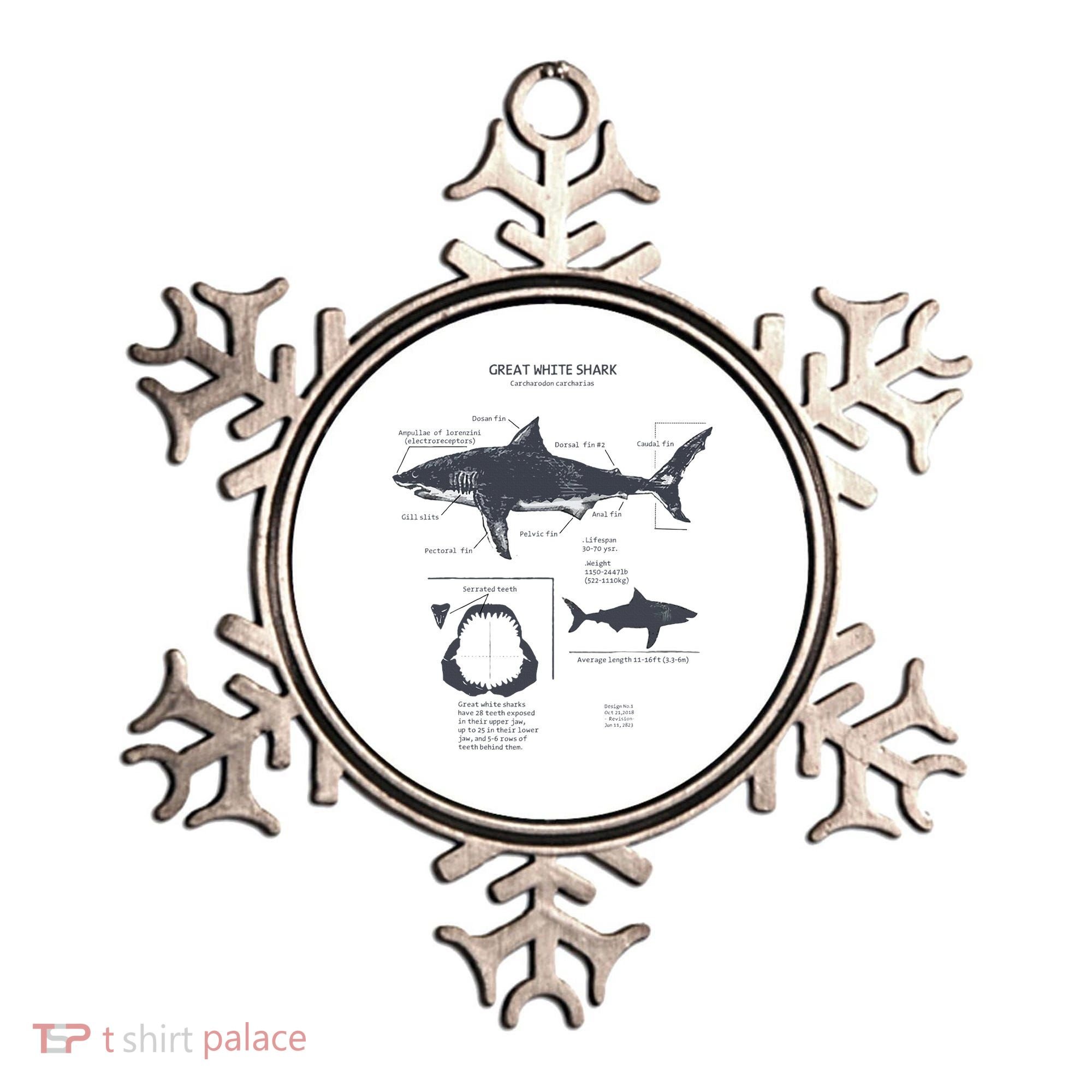 Great White Shark Anatomy Marine Biologist Ornament