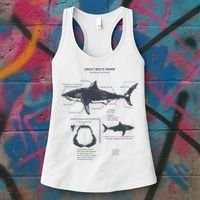Great White Shark Anatomy Marine Biologist Women's Tank Top thumb 3