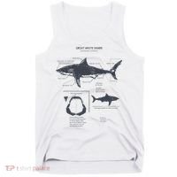 Great White Shark Anatomy Marine Biologist Tank Top thumb 0
