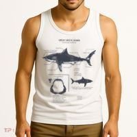 Great White Shark Anatomy Marine Biologist Tank Top thumb 3