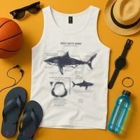 Great White Shark Anatomy Marine Biologist Tank Top thumb 4