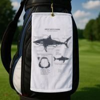 Great White Shark Anatomy Marine Biologist Golf Towel thumb 2
