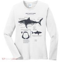 Great White Shark Anatomy Marine Biologist Women's Long Sleeve Shirt thumb 0