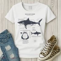 Great White Shark Anatomy Marine Biologist Women's T-Shirt thumb 3