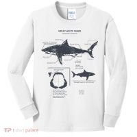 Great White Shark Anatomy Marine Biologist Kids Long Sleeve Shirt thumb 0
