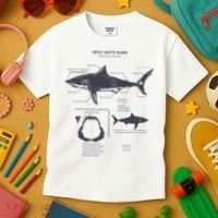 Great White Shark Anatomy Marine Biologist Kids T-Shirt thumb 3
