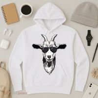 Goat With Sunglasses Hoodie thumb 3