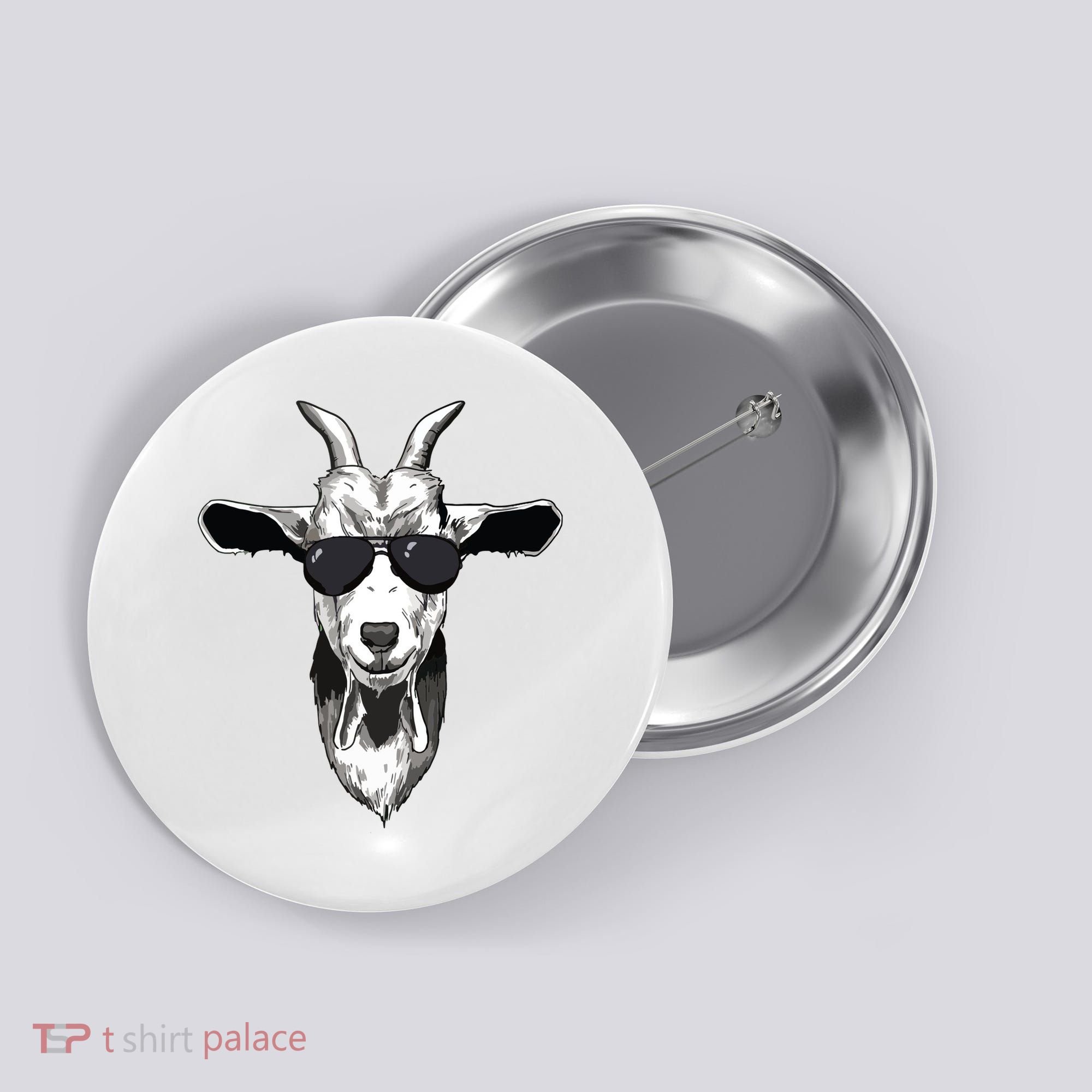 Goat With Sunglasses Button