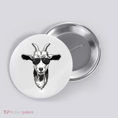 Goat With Sunglasses Button