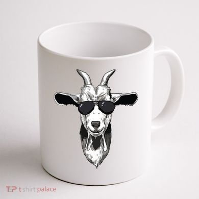 Goat With Sunglasses Coffee Mug back