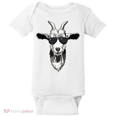Goat With Sunglasses Baby Bodysuit