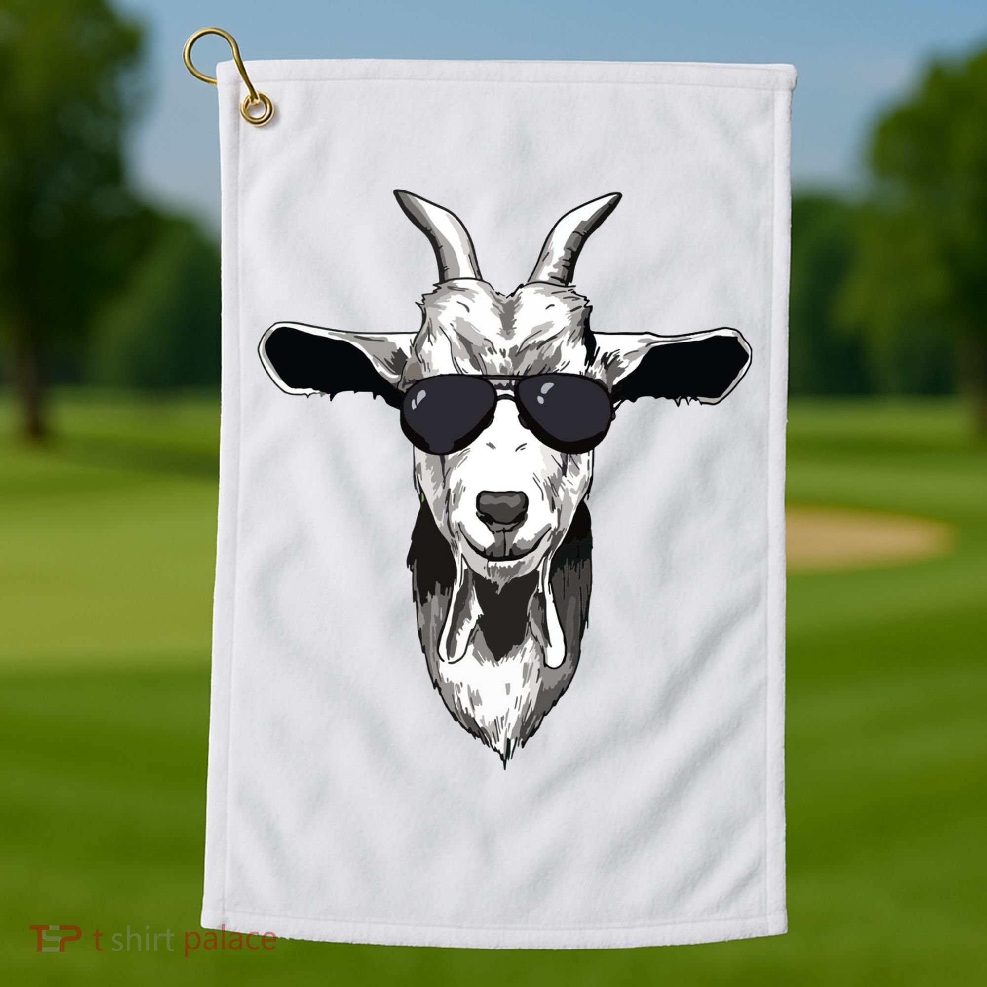 Goat With Sunglasses Golf Towel