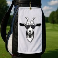 Goat With Sunglasses Golf Towel thumb 2