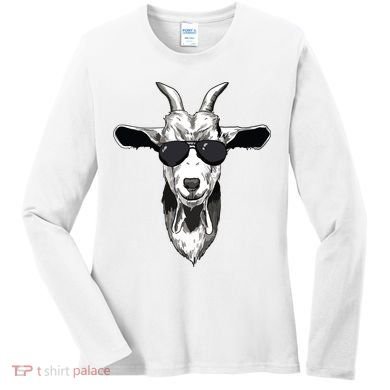 Goat With Sunglasses Women's Long Sleeve Shirt