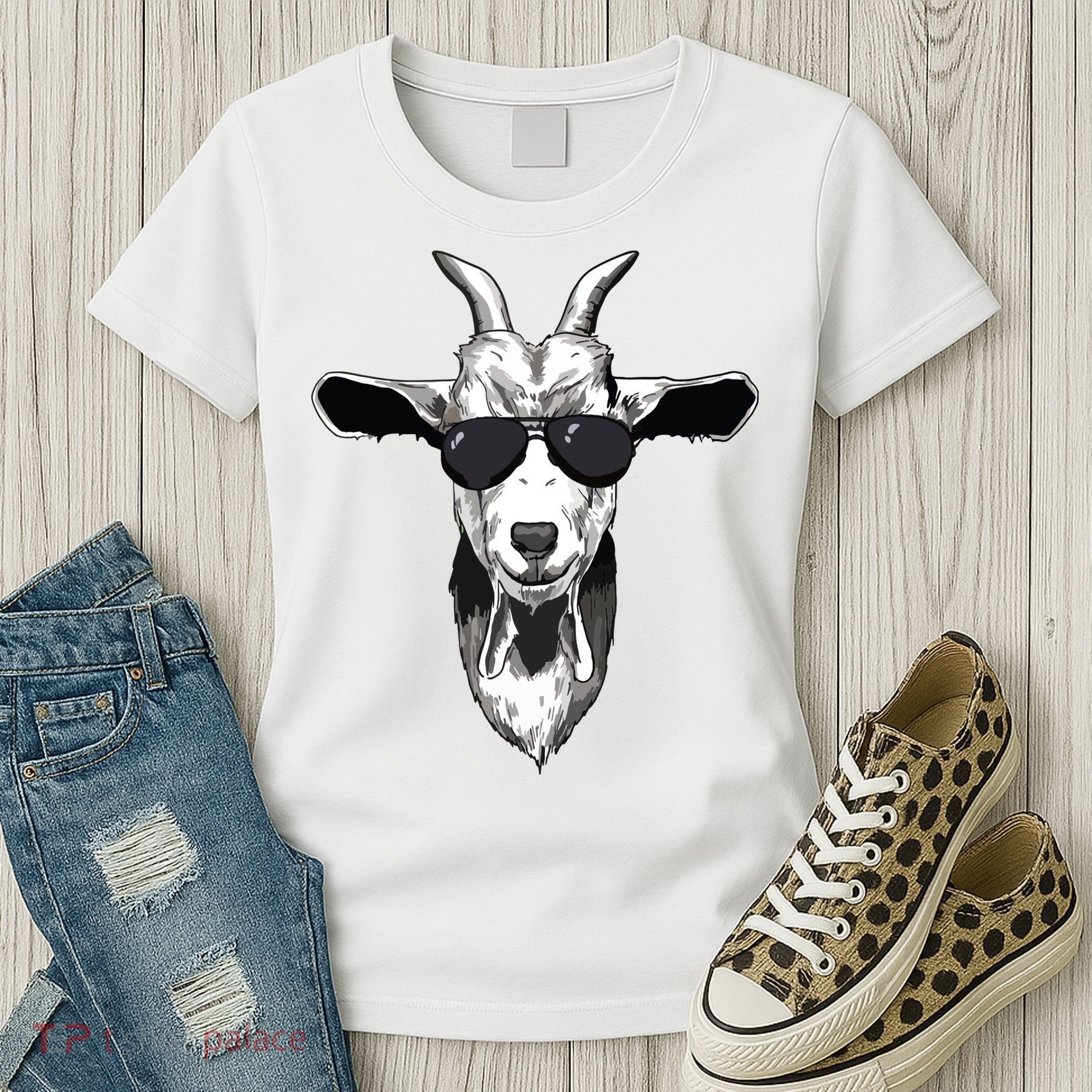 Goat With Sunglasses Women's T-Shirt