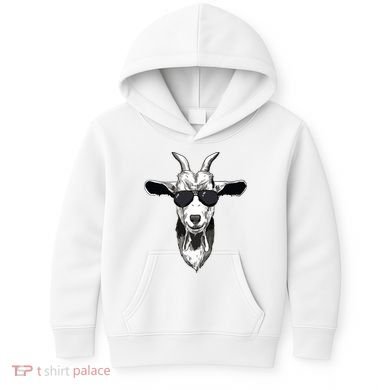 Goat With Sunglasses Kids Hoodie