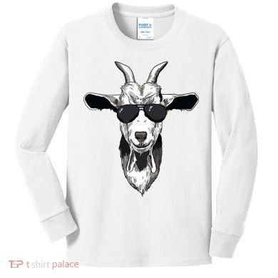 Goat With Sunglasses Kids Long Sleeve Shirt