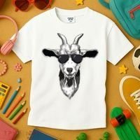 Goat With Sunglasses Kids T-Shirt thumb 3