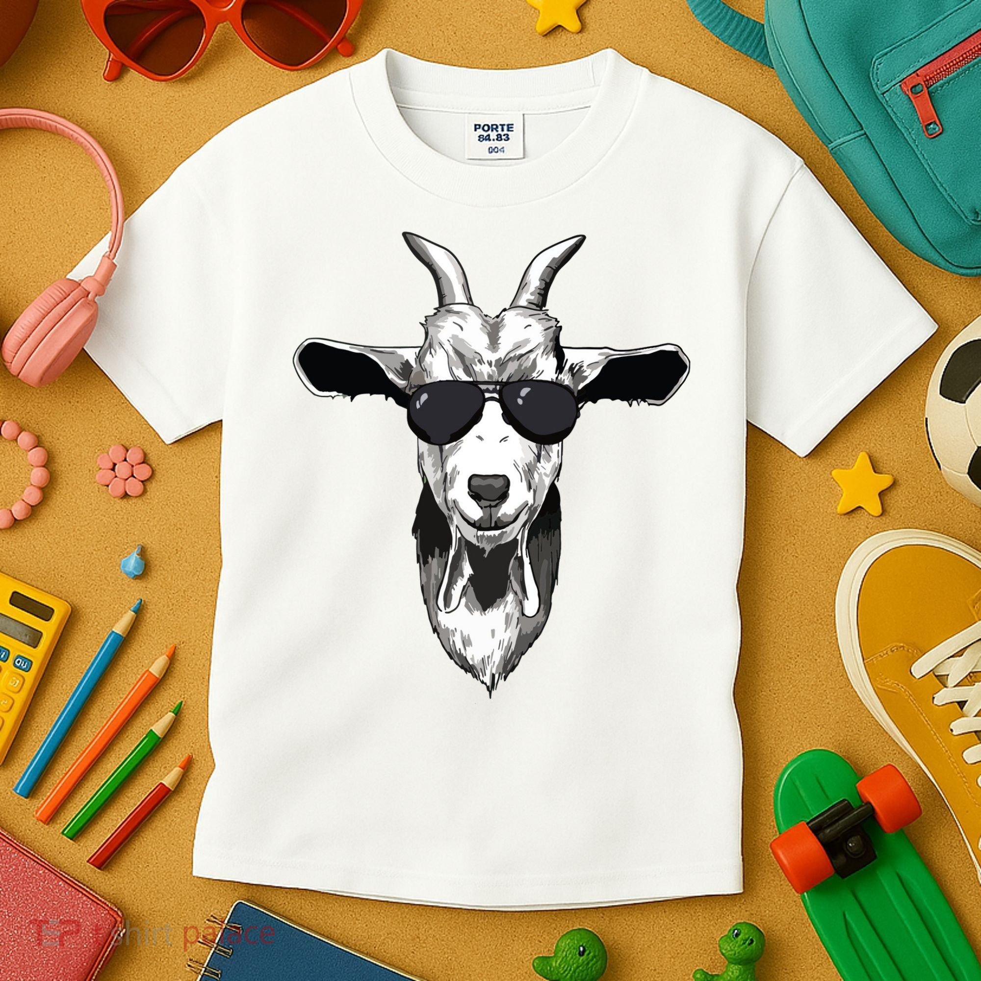 Goat With Sunglasses Kids T-Shirt
