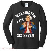 Geroge Washington Says 6-7 Kids Long Sleeve Shirt thumb 0