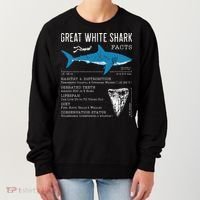 Great White Shark Facts Educational Shark Lover Sharks Tooth Women's Sweatshirt thumb 0