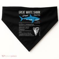 Great White Shark Facts Educational Shark Lover Sharks Tooth USA-Made Doggie Bandana thumb 0