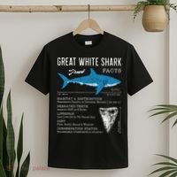 Great White Shark Facts Educational Shark Lover Sharks Tooth T-Shirt thumb 2