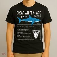 Great White Shark Facts Educational Shark Lover Sharks Tooth T-Shirt thumb 3
