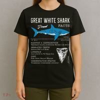 Great White Shark Facts Educational Shark Lover Sharks Tooth T-Shirt thumb 4