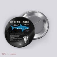 Great White Shark Facts Educational Shark Lover Sharks Tooth Button thumb 0