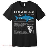 Great White Shark Facts Educational Shark Lover Sharks Tooth Premium T-Shirt thumb 0