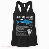 Great White Shark Facts Educational Shark Lover Sharks Tooth Women's Tank Top thumb 0