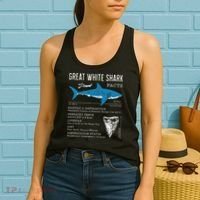 Great White Shark Facts Educational Shark Lover Sharks Tooth Women's Tank Top thumb 2
