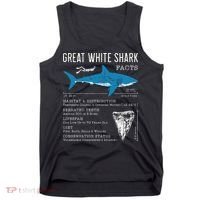 Great White Shark Facts Educational Shark Lover Sharks Tooth Tank Top thumb 0