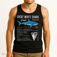 Great White Shark Facts Educational Shark Lover Sharks Tooth Tank Top thumb 3