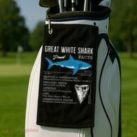 Great White Shark Facts Educational Shark Lover Sharks Tooth Golf Towel thumb 2