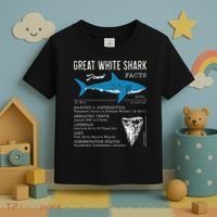Great White Shark Facts Educational Shark Lover Sharks Tooth Toddler T-Shirt thumb 3