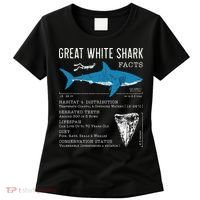 Great White Shark Facts Educational Shark Lover Sharks Tooth Women's T-Shirt thumb 0