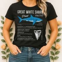Great White Shark Facts Educational Shark Lover Sharks Tooth Women's T-Shirt thumb 2
