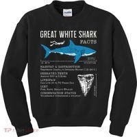 Great White Shark Facts Educational Shark Lover Sharks Tooth Kids Sweatshirt thumb 0