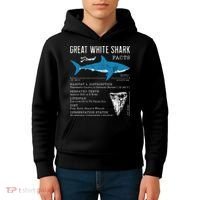 Great White Shark Facts Educational Shark Lover Sharks Tooth Kids Hoodie thumb 4