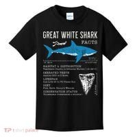 Great White Shark Facts Educational Shark Lover Sharks Tooth Kids T-Shirt thumb 0