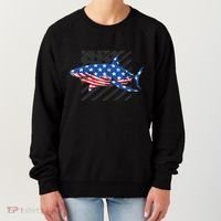 Great White Shark USA Flag Week Sharks Women's Sweatshirt thumb 0
